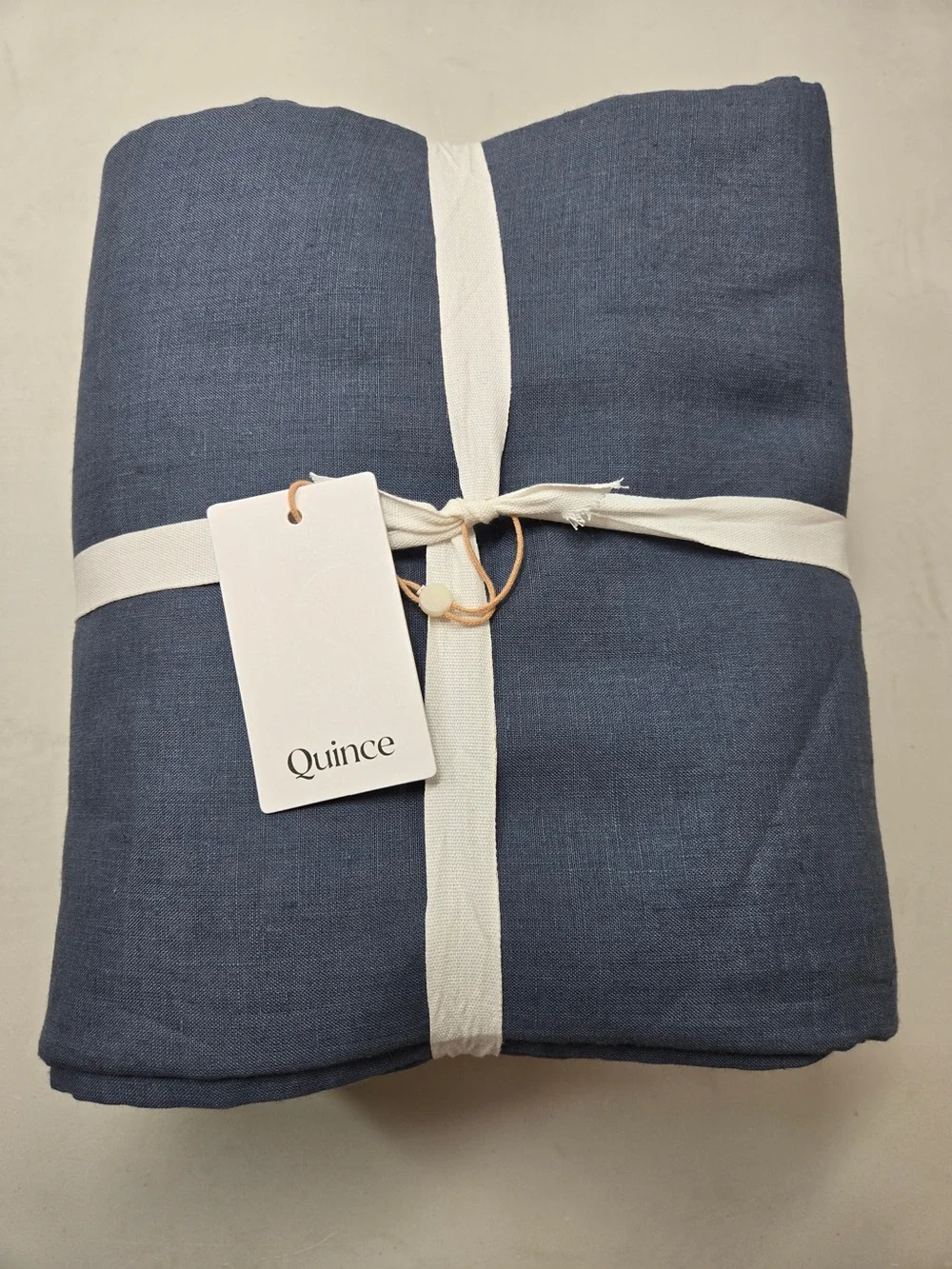 NWT QUINCE Set Of 2 48x84 European Linen True Blackout Curtains Chambray 9080